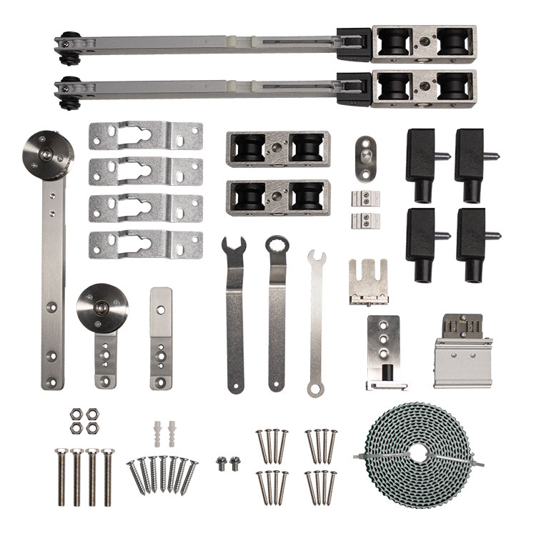 SISTEMA DESLIZABLE TELESCÓPICO PARA DOS PUERTAS (100Kg)  MOD. CY-U01B-L