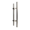 MANILLÓN TIPO H DESFASADO - SATÍN - 24&quot; - ACERO INOXIDABLE 304 - MOD. L24 (SET)