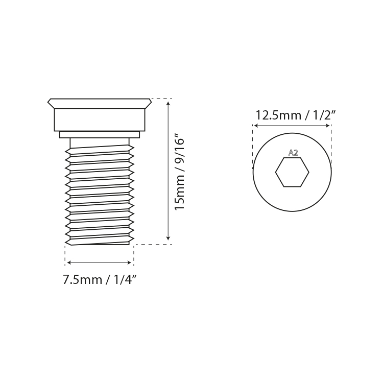 TORNILLO INOXIDABLE PARA CIERRAPUERTAS