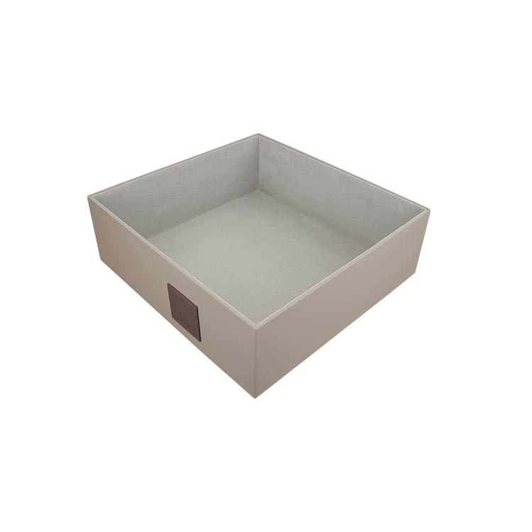 CAJA DE ALMACENAMIENTO GRIS (MDF+CUERO DE MICROFIBRA) - Mod. C3220