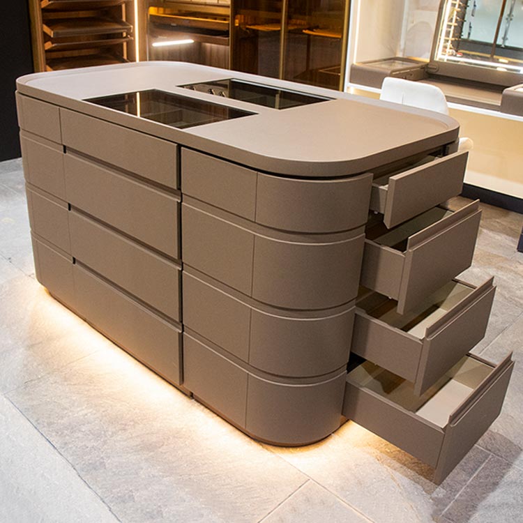 ARMARIO ISLA PARA VESTIDOR CON ALMACENAMIENTO ESQUINERO – MOD. JKA3271