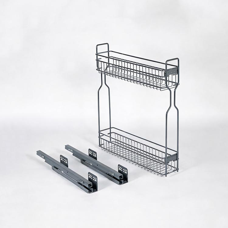 EXTRAIBLE DE COCINA DE ACERO GRIS OBSCURO (2 CANASTILLAS)