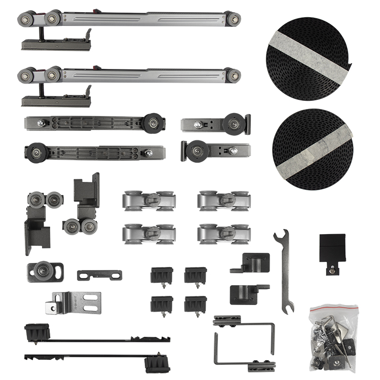 SISTEMA TELESCOPICO P/4 PUERTAS PERFIL ALUMINIO 820-1200MM + 4 RIELES DE ALUMINIO + 1 ACC