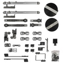 SISTEMA TELESCOPICO P/4 PUERTAS PERFIL ALUMINIO 820-1200MM + 4 RIELES DE ALUMINIO + 1 ACC