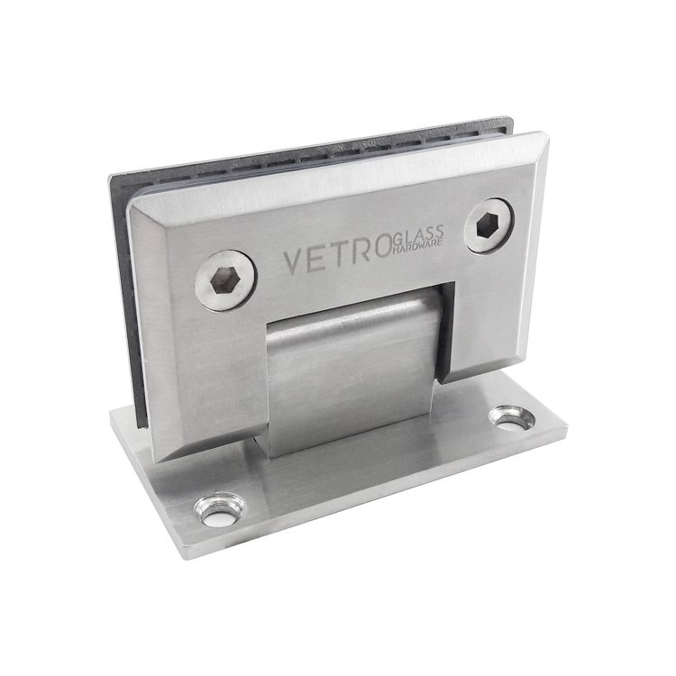 BISAGRA BISELADA MURO-CRISTAL 90º CON BASE COMPLETA MOD. VS-48-90AI