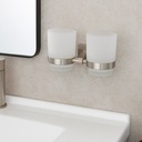 PORTAVASOS DOBLE PARA BAÑO DE ACERO INOXIDABLE - MOD. VAS202