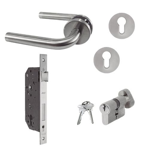 [KIT9001REC] KIT ELE ENTRADA RECÁMARA INOX LLAVE-MARIPOSA